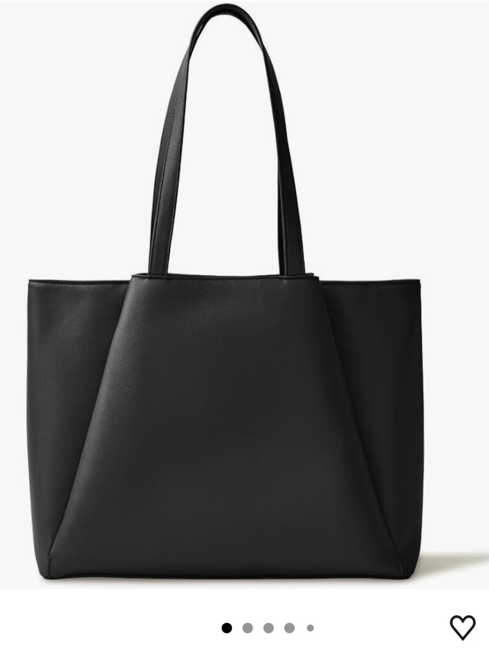 Black Women's Tote Bag - Sleek PU Leather Work Tote 15.6 inch laptop